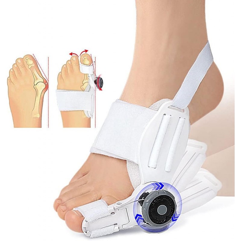 HEIBTENY Appareil d'hallux valgus - Pour orthèse - Séparateur de pouce - Bouton réglable - Séparateur d'orteils pour orthèse -