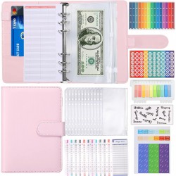 MOFELON Budget Planner Budget Binder,A6 Budget Binder Liaison en cuir A6, budget Planner budgétaire, organiseur financier avec