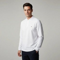 قميص بولو أبيض كلاسيكي...